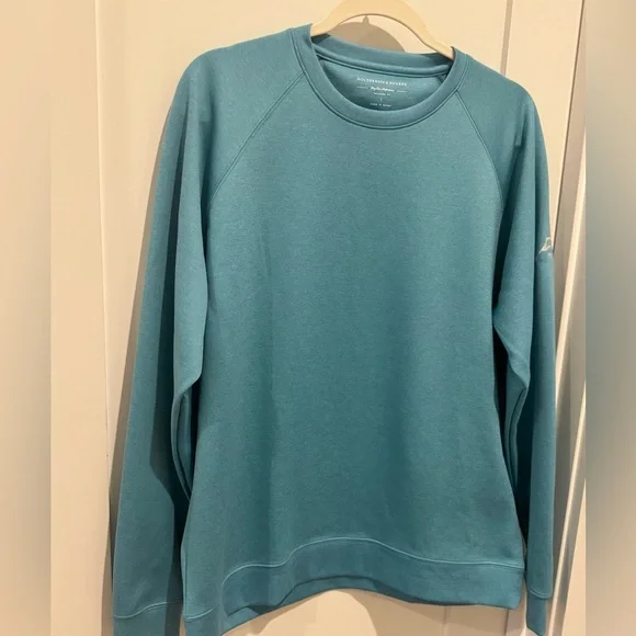 Holderness Bourne The Ellis Pullover Crewneck Sweater L Tailored Fit teal blue - Picture 4 of 6